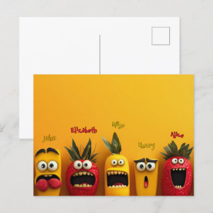 Funny Fruit Faces Postcard