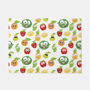 Funny Fruit Gums With Faces Pattern Doormat