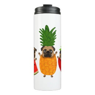 Funny Fruit Pug Cute Dog Gift   Pet Lover  Thermal Tumbler