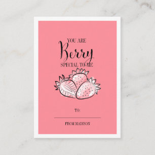 Funny Fruit Pun Berry Classroom Valentine Card