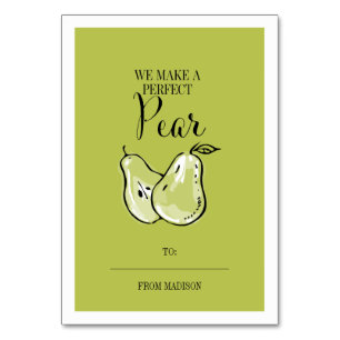 Funny Fruit Pun Pear Classroom Valentine Card