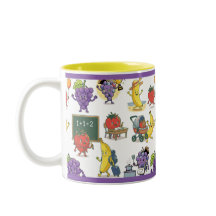 Funny Fruit School Life Seamless Cartoon Pattern