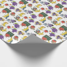 Funny Fruit School Life Seamless Cartoon Pattern