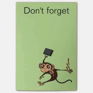 FUNNY FRUSTRATED MONKEY POST IT NOTEPAD
