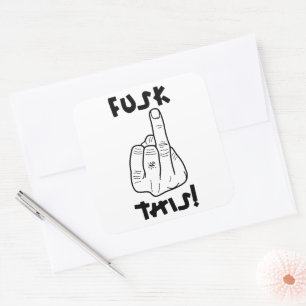 Funny frustration expression (fake f-bomb) v1 square sticker