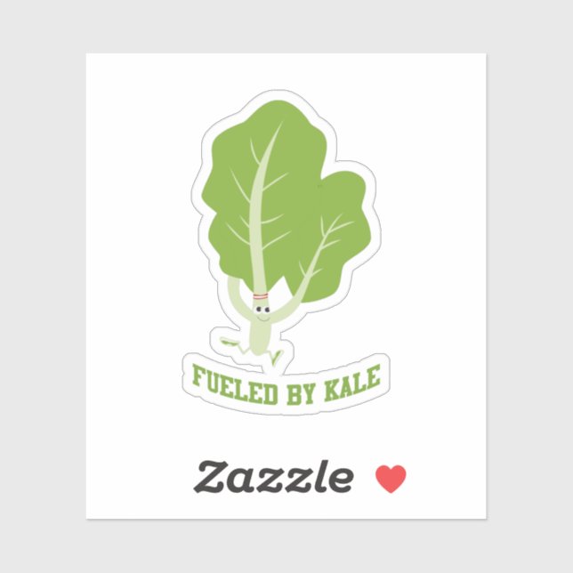 Funny  Fuelled by Kale Running Cartoon Kale (Sheet)