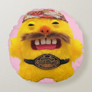 Funny Fugglers Wrestler Round Pillow