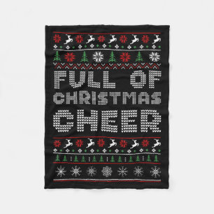 Funny Full Of Christmas Cheer Beer Ugly Matching C Fleece Blanket