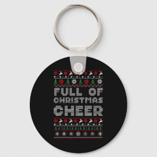 Funny Full Of Christmas Cheer Beer Ugly Matching C Keychain