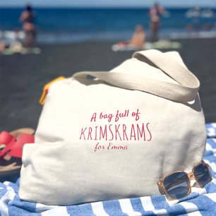 Funny “Full of Krimskrams” Quote - Gift for Friend Large Tote Bag