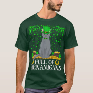 Funny Full Of Shenanigans Russian Blue Cat St T-Shirt