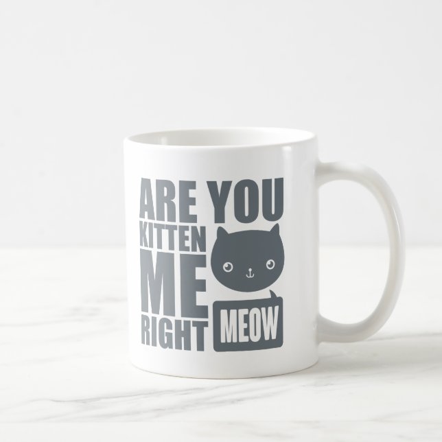 Funny Fun Are You Kitten Me Right Meow Mug (Right)