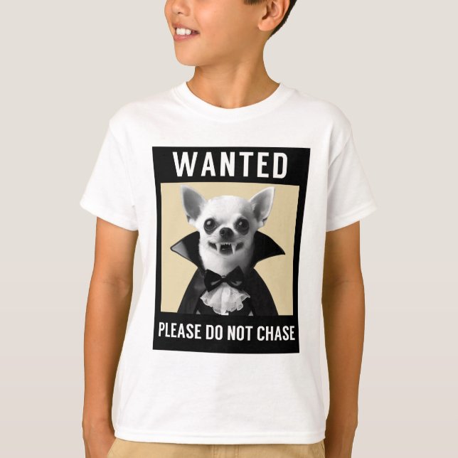 Funny Fun Chihuahua Vampire Spooky Halloween T-Shirt (Front)