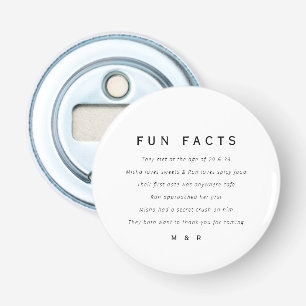 Funny, fun facts minimalist wedding  bottle opener