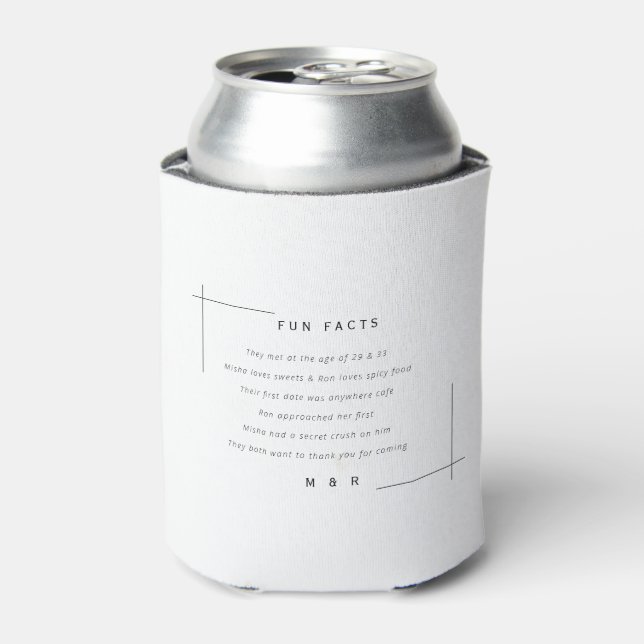 Funny, fun facts minimalist wedding  can cooler (Can Front)