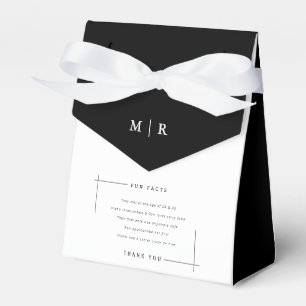 Funny, fun facts minimalist wedding  favor box