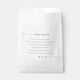 Funny, fun facts minimalist wedding  favour bag