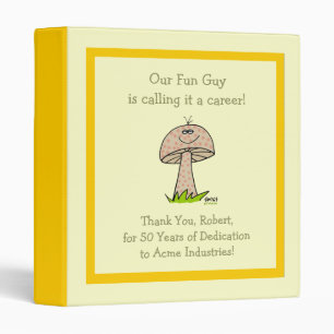 Funny Fun Guy Cartoon Cute Retirement Scrapbook Binder