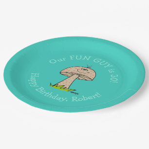 Funny Fun Guy Personalized Mans Birthday Party Paper Plate