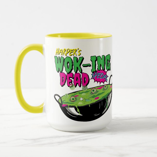 Funny Fun Personalized Wok-ing Dead Special Mug (Left)