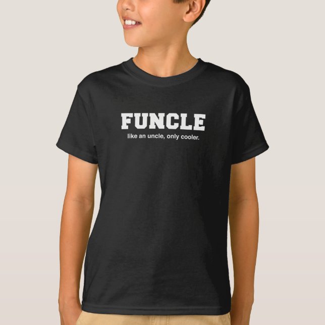 Funny Funcle College Print T-Shirt (Front)