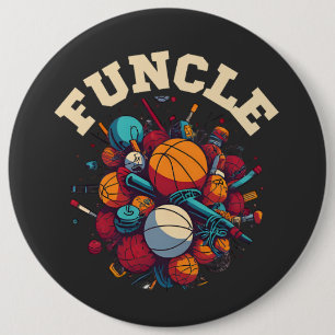 Funny Funcle Tee 6 Inch Round Button