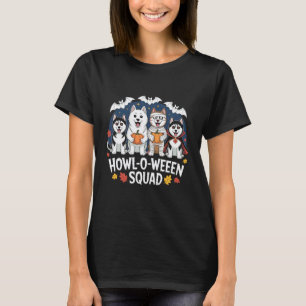 Funny Funny Ghost Dogs Husky Halloween Costume Kid T-Shirt