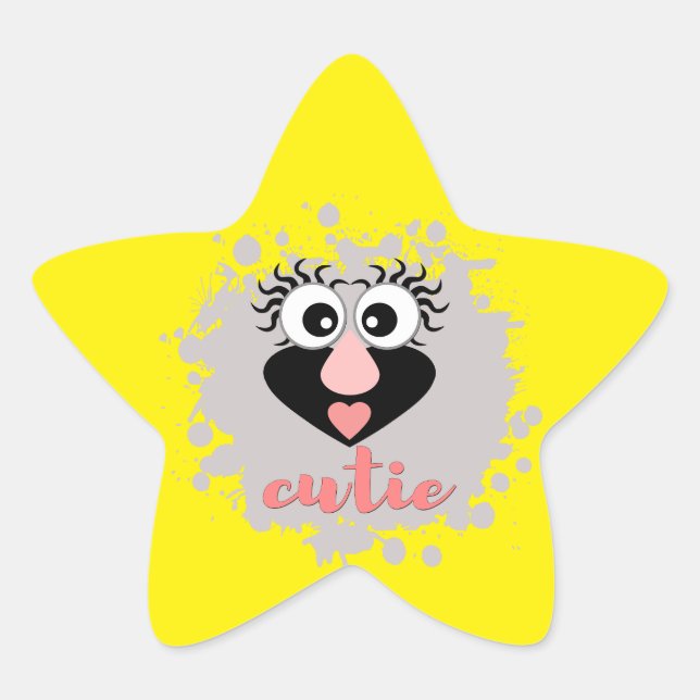 Funny funny gnome star sticker (Front)