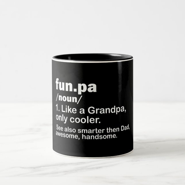 Funny Funpa/Grandpa Definition Two-Tone Coffee Mug (Center)
