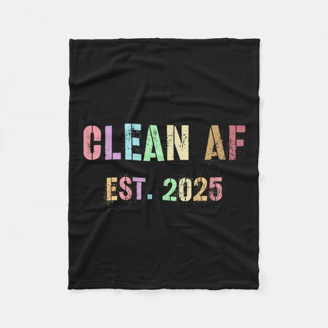 Funny Future Clean Af Est 2025 Grilling Clean Prin Fleece Blanket (Front)
