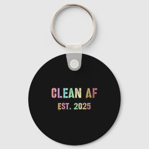 Funny Future Clean Af Est 2025 Grilling Clean Prin Keychain