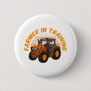 Funny Future Farmer In Training Tractor Farming 2 Inch Round Button