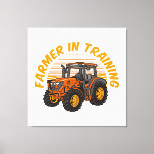 Funny Future Farmer In Training Tractor Farming Canvas Print
