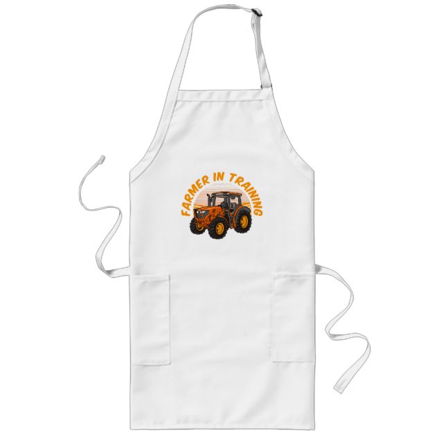 Funny Future Farmer In Training Tractor Farming Long Apron (Front)