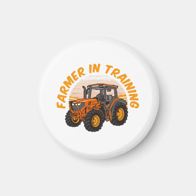 Funny Future Farmer In Training Tractor Farming Magnet (Front)