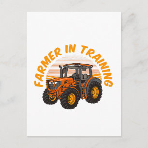 Funny Future Farmer In Training Tractor Farming Postcard