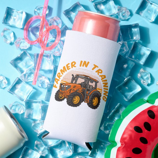 Funny Future Farmer In Training Tractor Farming Seltzer Can Cooler (In Situ Summer)