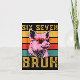 Funny G 67 6 7 Six Seven Meme Animal Retro Design  Card