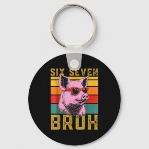Funny G 67 6 7 Six Seven Meme Animal Retro Design  Keychain