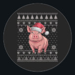 Funny G Ugly Christmas Sweater Santa Xmas Pjs  Classic Round Sticker<br><div class="desc">Funny G Ugly Christmas Sweater Santa Xmas Pjs</div>