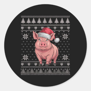 Funny G Ugly Christmas Sweater Santa Xmas Pjs  Classic Round Sticker