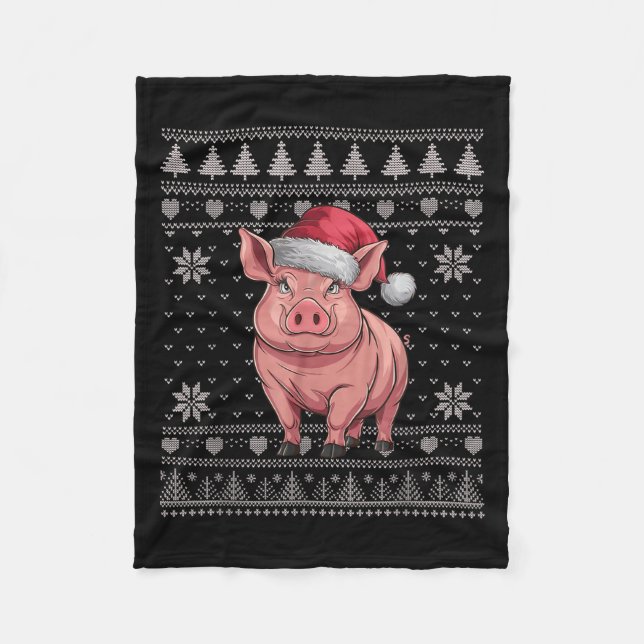 Funny G Ugly Christmas Sweater Santa Xmas Pjs  Fleece Blanket (Front)