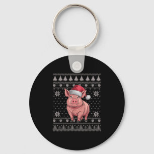 Funny G Ugly Christmas Sweater Santa Xmas Pjs  Keychain
