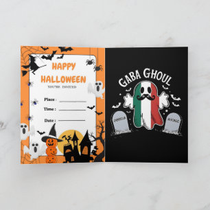 Funny GABA Ghoul Italian Ghost Graveyard Full Moon Holiday Card