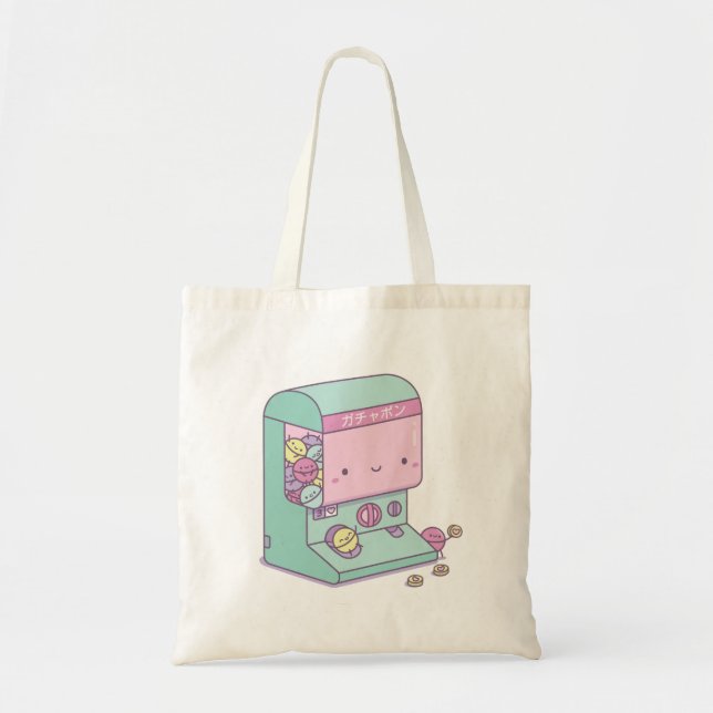 Funny Gachapon Capsule Toy Machine Escape Doodle Tote Bag (Front)