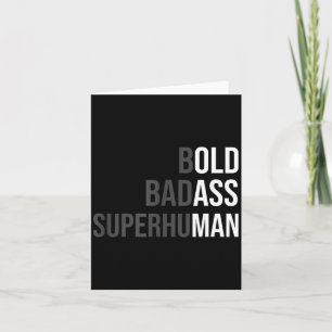 Funny Gag Gift For Dad - Old Man Bold Bad Superhum Card