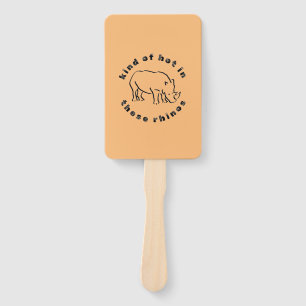 Funny gag gift hot in these rhinos party favour hand fan
