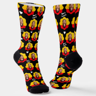 Funny Gag Gift Mom's Favourite Custom Face Photo Socks