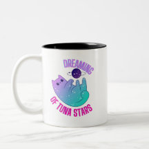 Funny Galaxy Kawaii Chat Jouer avec Stars Mug