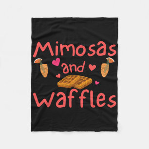 Funny Galentine Mimosas And Waffles Women Friendsh Fleece Blanket
